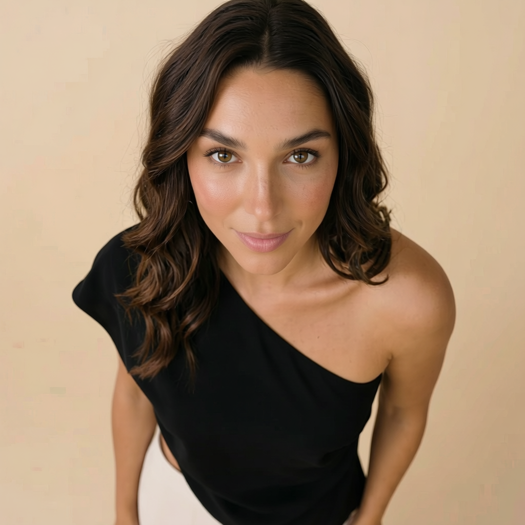 Blusa Asimétrica de un Hombro Negra