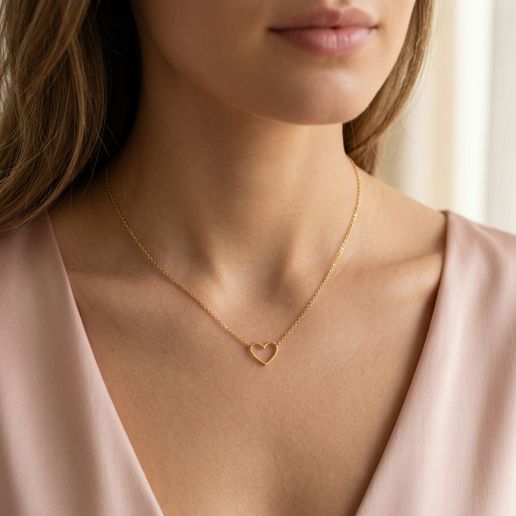 Cadena delicada de Corazón minimalista