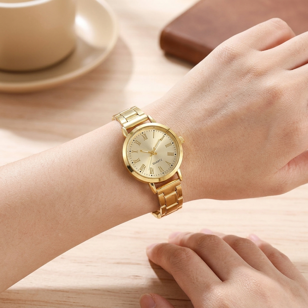 Reloj clásico dorado