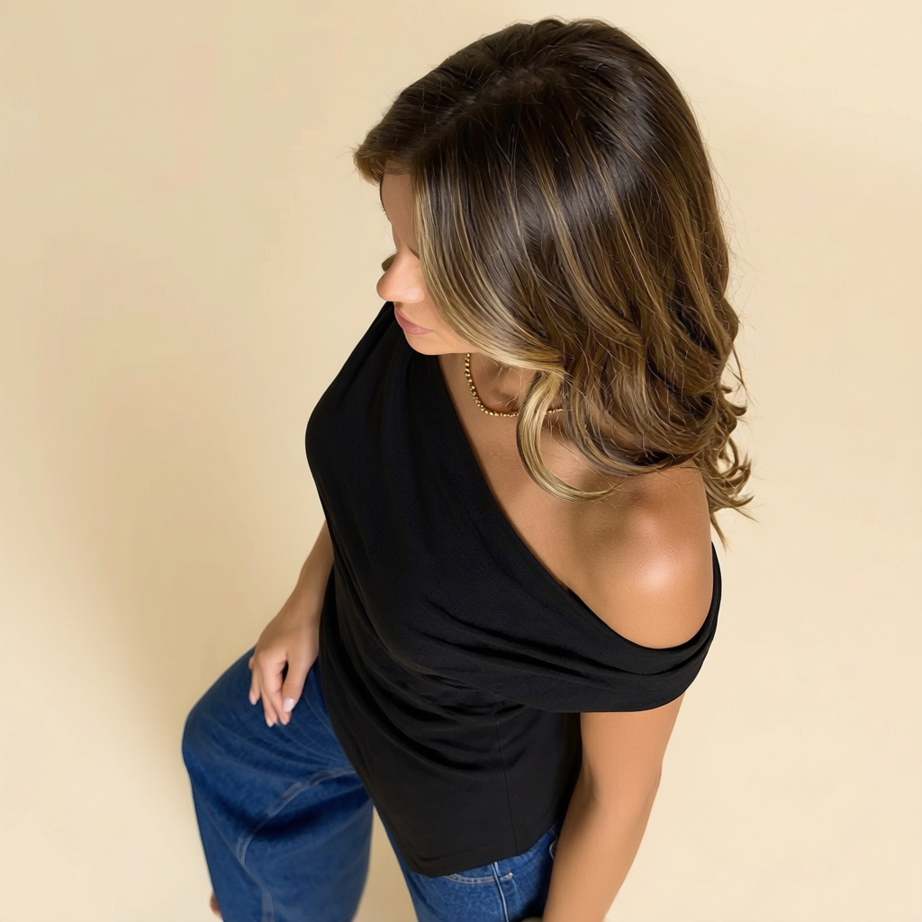 Body Asimétrico con Abertura Negro