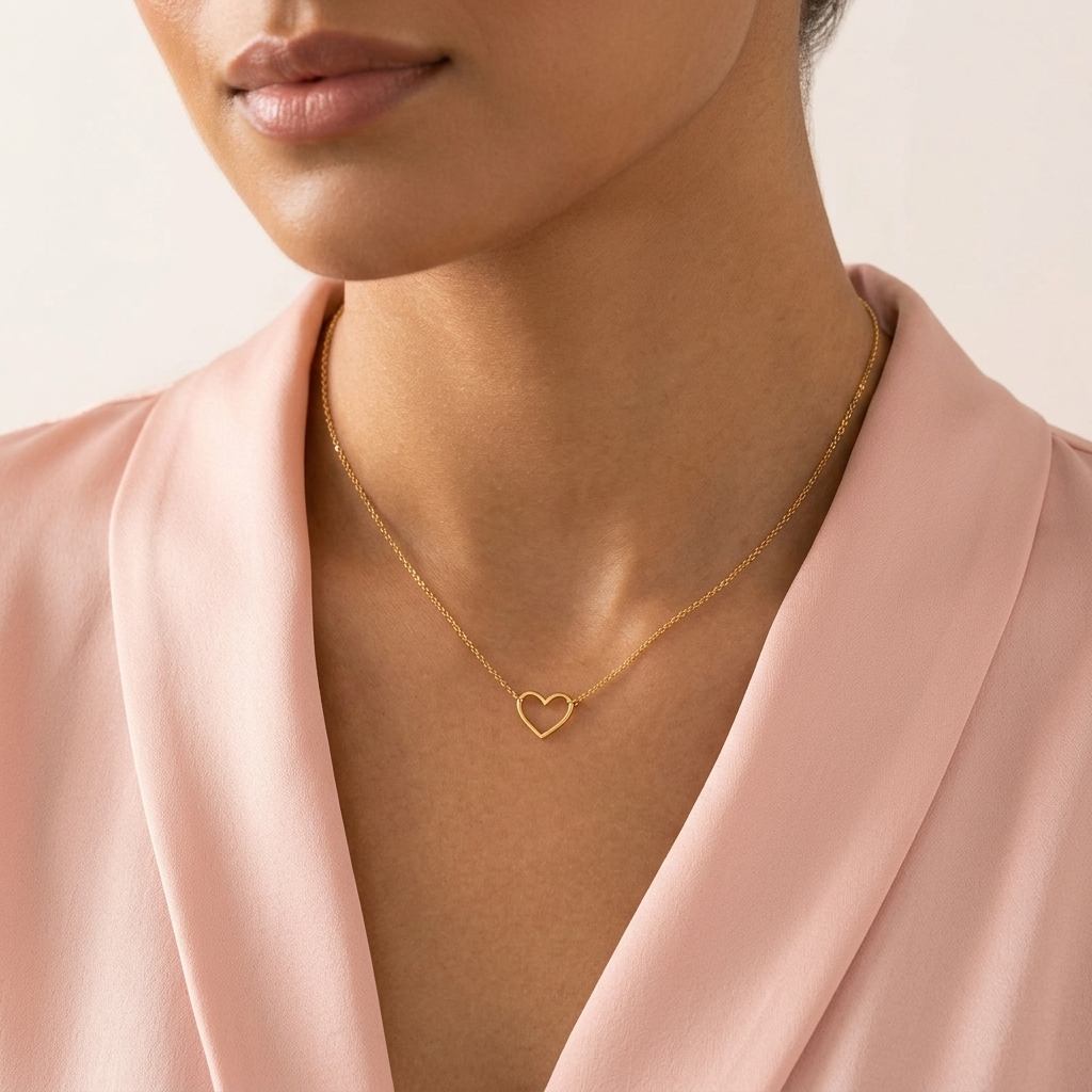 Cadena delicada de Corazón minimalista