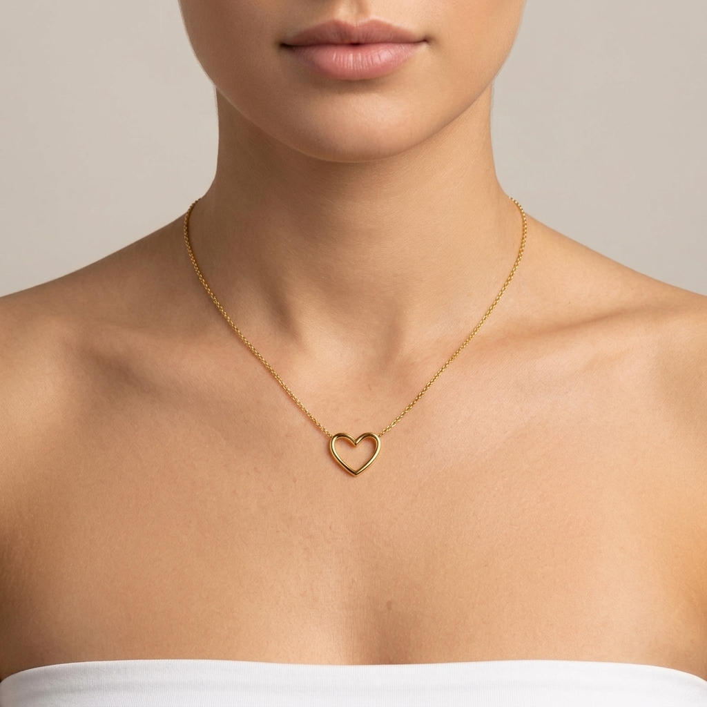 Cadena delicada de Corazón minimalista