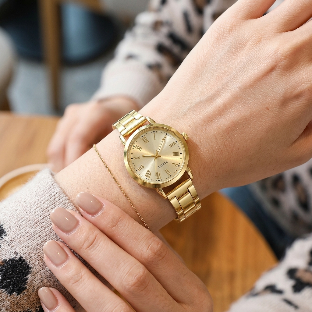 Reloj clásico dorado